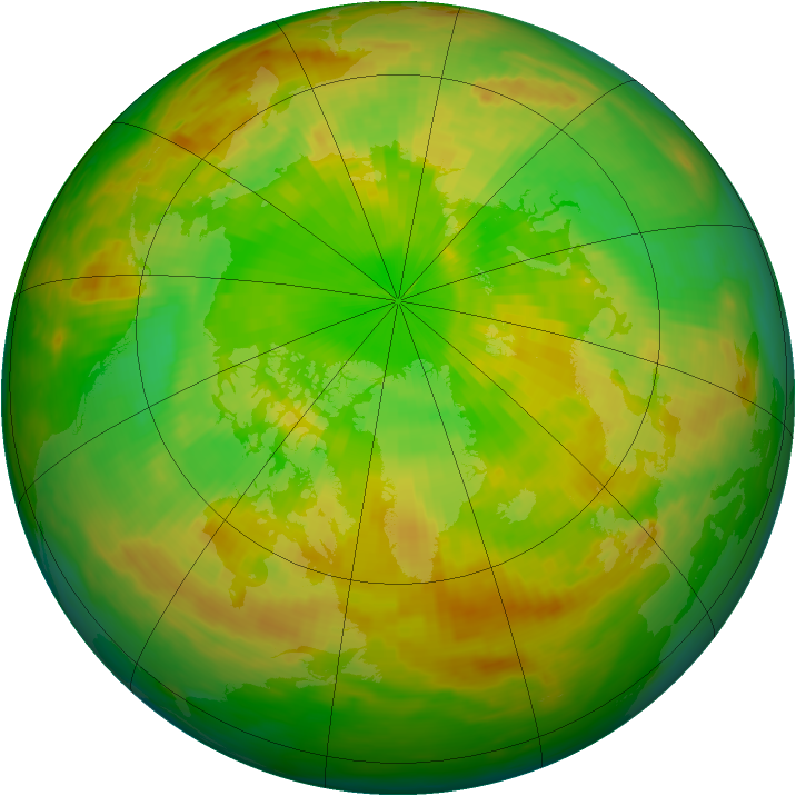 Arctic ozone map for 18 June 1982